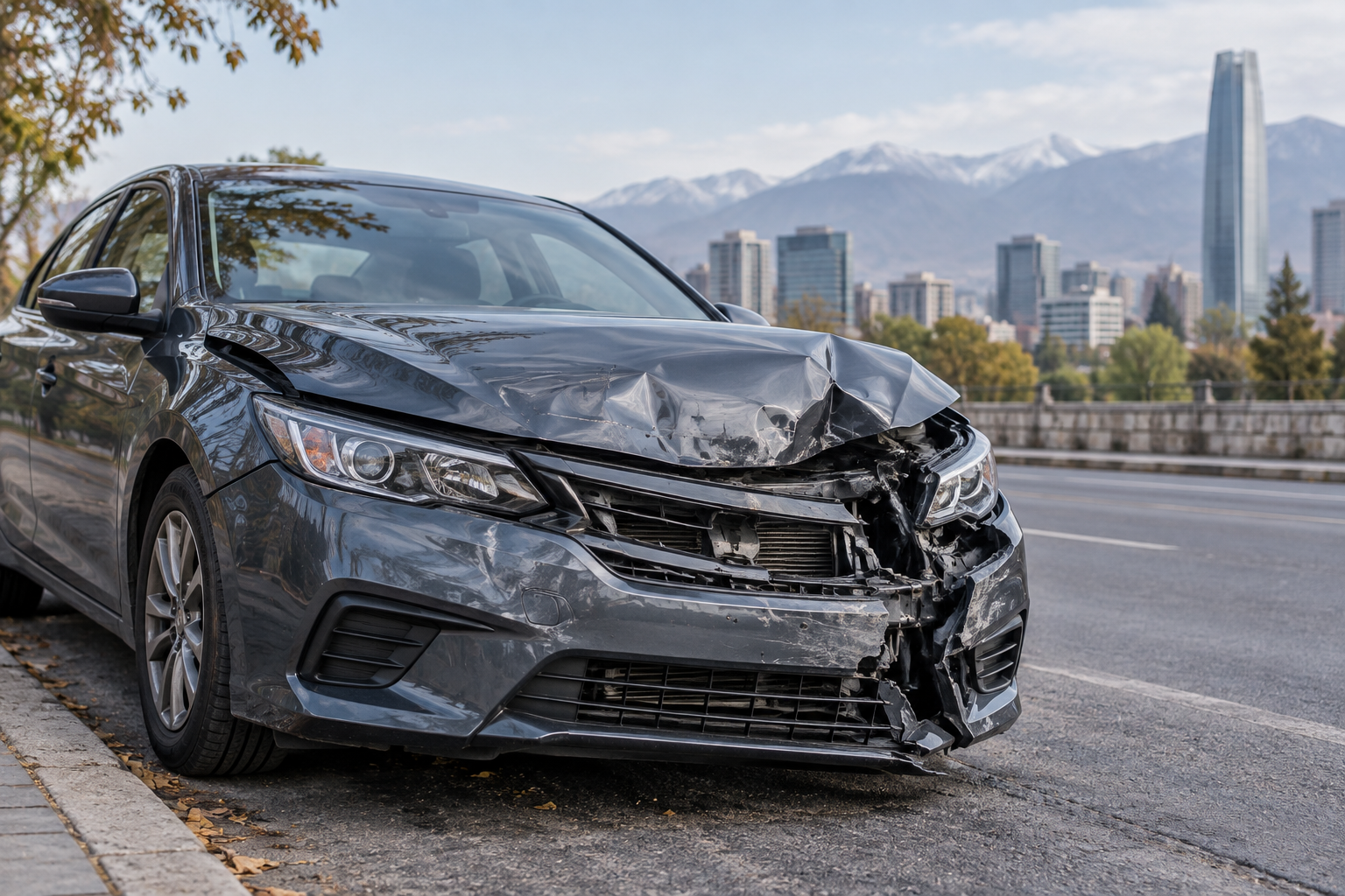 Automóvil con daños por un accidente de tránsito